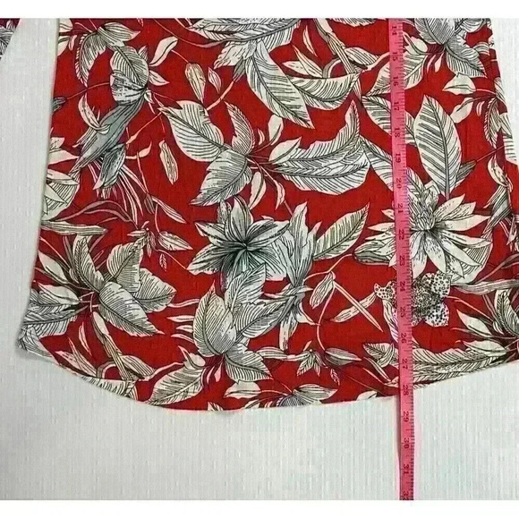 Lascana for Venus Womens XS Red White Floral Cold Shoulder Tunic Flutter Sleeve - Picture 3 of 10